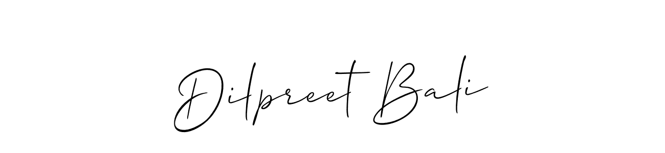 You should practise on your own different ways (Allison_Script) to write your name (Dilpreet Bali) in signature. don't let someone else do it for you. Dilpreet Bali signature style 2 images and pictures png