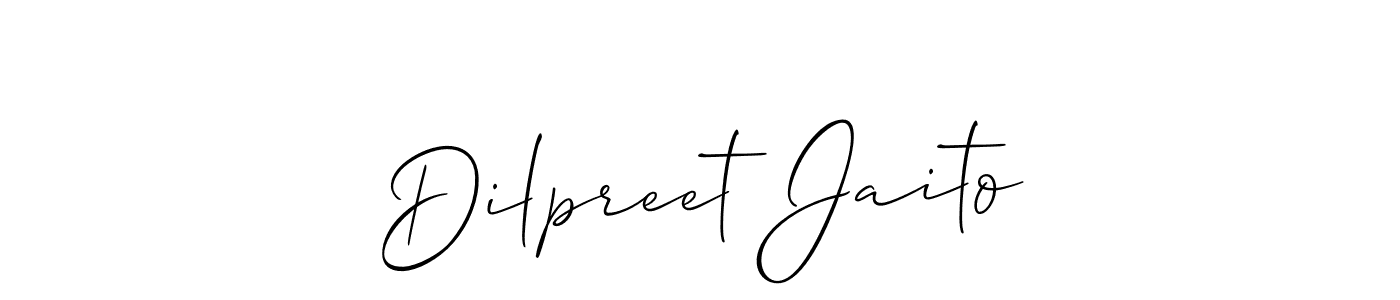 How to make Dilpreet Jaito signature? Allison_Script is a professional autograph style. Create handwritten signature for Dilpreet Jaito name. Dilpreet Jaito signature style 2 images and pictures png