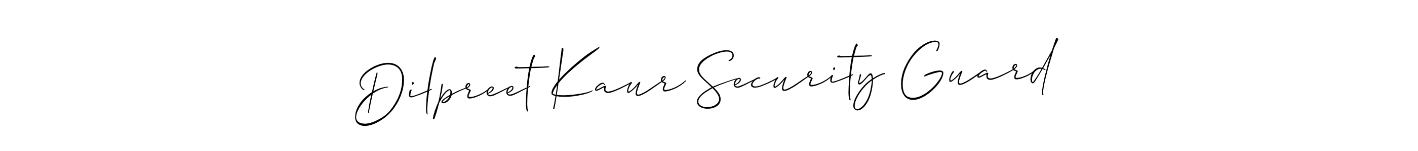 Create a beautiful signature design for name Dilpreet Kaur Security Guard. With this signature (Allison_Script) fonts, you can make a handwritten signature for free. Dilpreet Kaur Security Guard signature style 2 images and pictures png