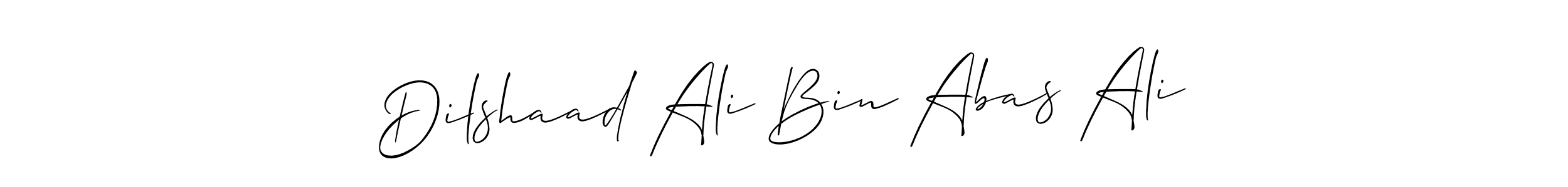 How to make Dilshaad Ali Bin Abas Ali signature? Allison_Script is a professional autograph style. Create handwritten signature for Dilshaad Ali Bin Abas Ali name. Dilshaad Ali Bin Abas Ali signature style 2 images and pictures png