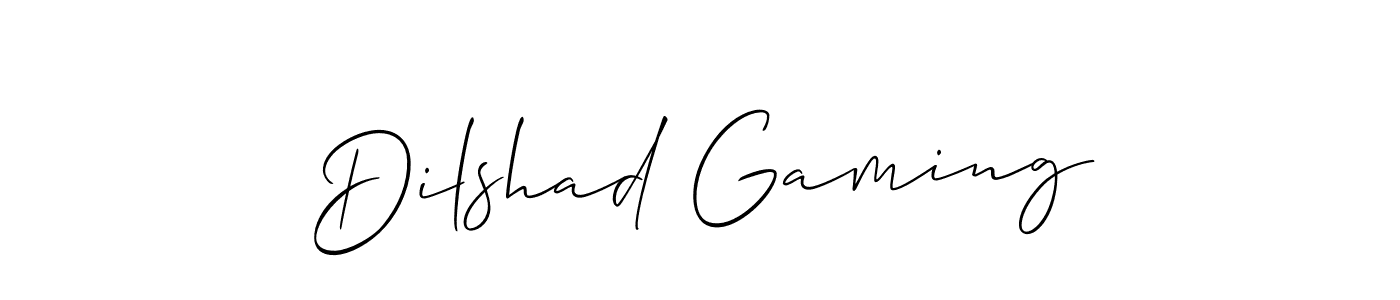 Also You can easily find your signature by using the search form. We will create Dilshad Gaming name handwritten signature images for you free of cost using Allison_Script sign style. Dilshad Gaming signature style 2 images and pictures png
