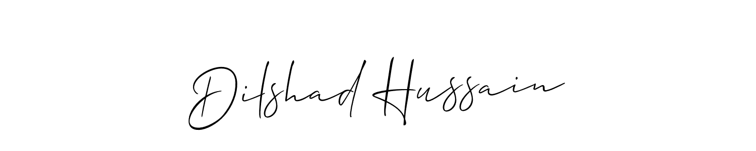 Create a beautiful signature design for name Dilshad Hussain. With this signature (Allison_Script) fonts, you can make a handwritten signature for free. Dilshad Hussain signature style 2 images and pictures png