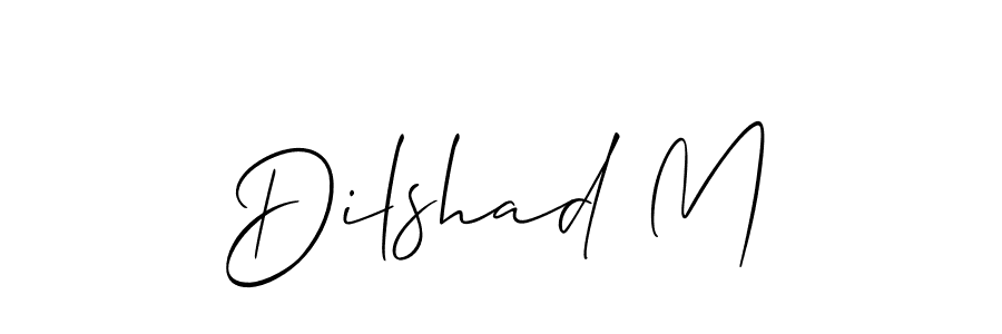 Dilshad M stylish signature style. Best Handwritten Sign (Allison_Script) for my name. Handwritten Signature Collection Ideas for my name Dilshad M. Dilshad M signature style 2 images and pictures png