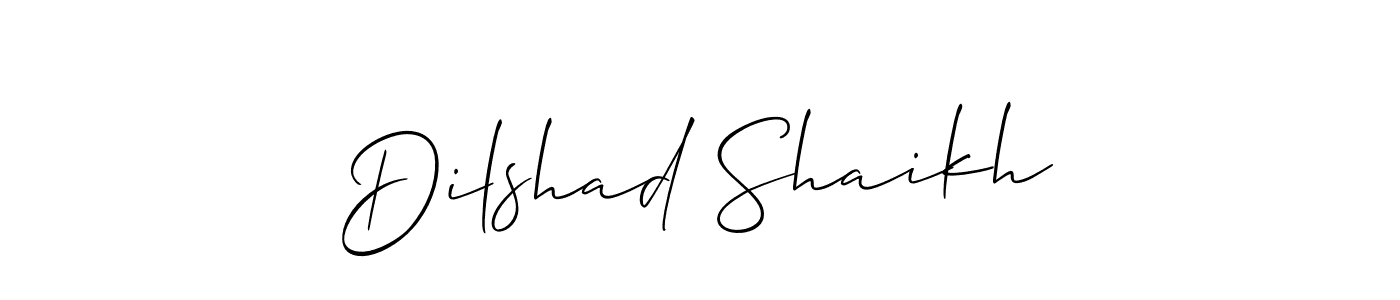 if you are searching for the best signature style for your name Dilshad Shaikh. so please give up your signature search. here we have designed multiple signature styles  using Allison_Script. Dilshad Shaikh signature style 2 images and pictures png