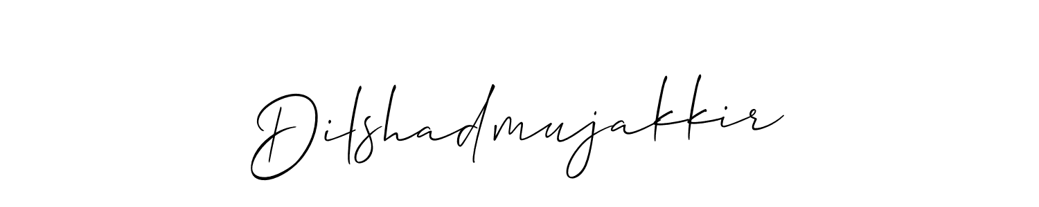 The best way (Allison_Script) to make a short signature is to pick only two or three words in your name. The name Dilshadmujakkir include a total of six letters. For converting this name. Dilshadmujakkir signature style 2 images and pictures png