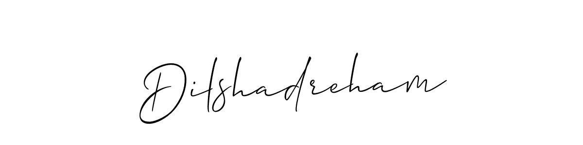 How to make Dilshadreham signature? Allison_Script is a professional autograph style. Create handwritten signature for Dilshadreham name. Dilshadreham signature style 2 images and pictures png