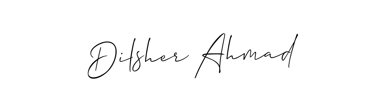 The best way (Allison_Script) to make a short signature is to pick only two or three words in your name. The name Dilsher Ahmad include a total of six letters. For converting this name. Dilsher Ahmad signature style 2 images and pictures png