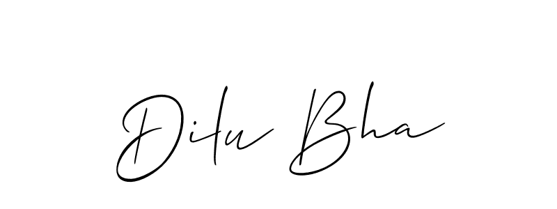 Design your own signature with our free online signature maker. With this signature software, you can create a handwritten (Allison_Script) signature for name Dilu Bha. Dilu Bha signature style 2 images and pictures png