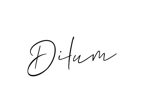 Create a beautiful signature design for name Dilum. With this signature (Allison_Script) fonts, you can make a handwritten signature for free. Dilum signature style 2 images and pictures png