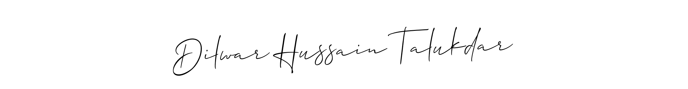 The best way (Allison_Script) to make a short signature is to pick only two or three words in your name. The name Dilwar Hussain Talukdar include a total of six letters. For converting this name. Dilwar Hussain Talukdar signature style 2 images and pictures png