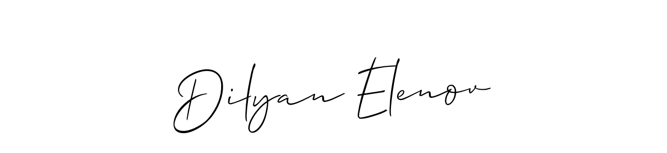 Make a beautiful signature design for name Dilyan Elenov. With this signature (Allison_Script) style, you can create a handwritten signature for free. Dilyan Elenov signature style 2 images and pictures png