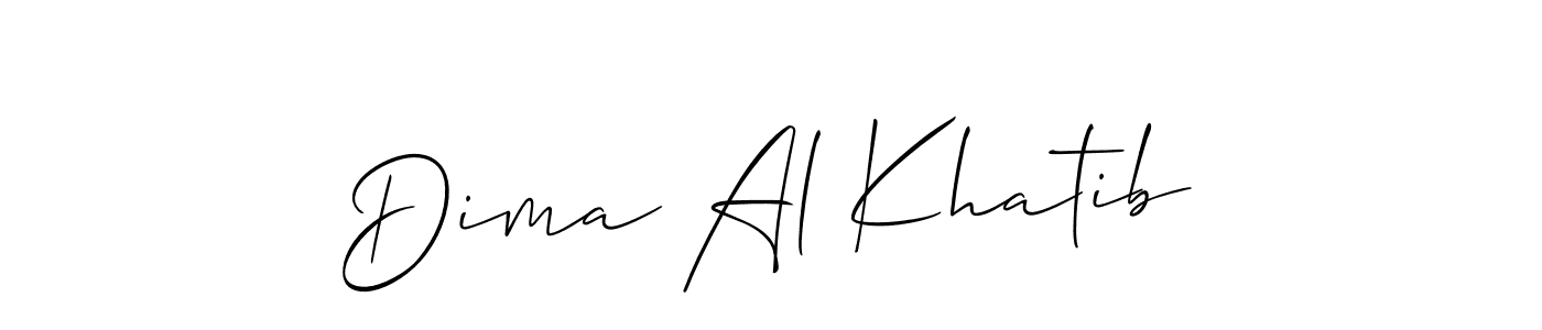 How to make Dima Al Khatib signature? Allison_Script is a professional autograph style. Create handwritten signature for Dima Al Khatib name. Dima Al Khatib signature style 2 images and pictures png