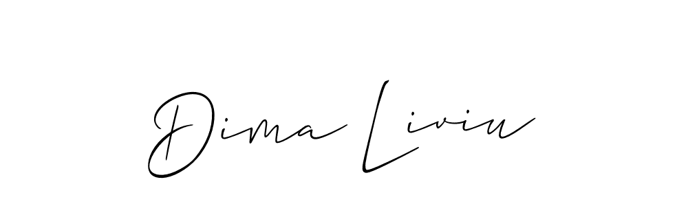 Make a short Dima Liviu signature style. Manage your documents anywhere anytime using Allison_Script. Create and add eSignatures, submit forms, share and send files easily. Dima Liviu signature style 2 images and pictures png