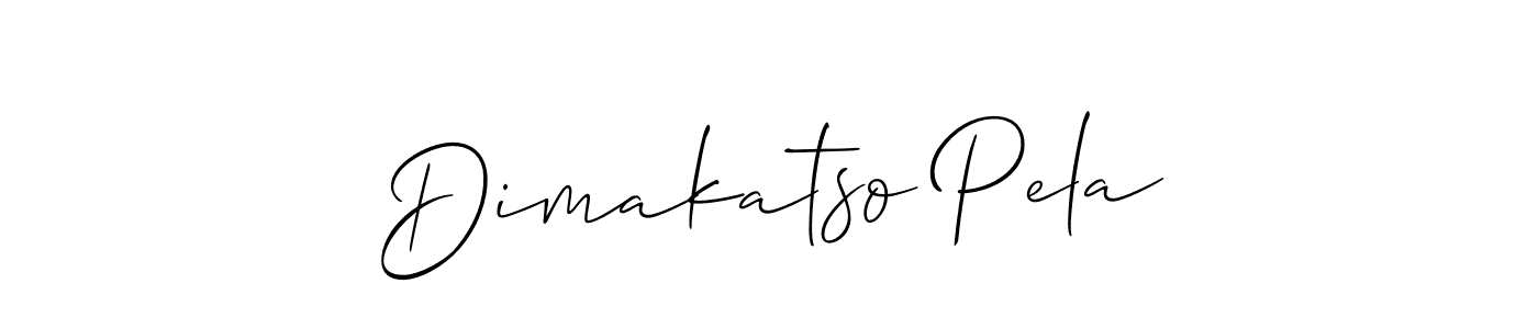 Create a beautiful signature design for name Dimakatso Pela. With this signature (Allison_Script) fonts, you can make a handwritten signature for free. Dimakatso Pela signature style 2 images and pictures png