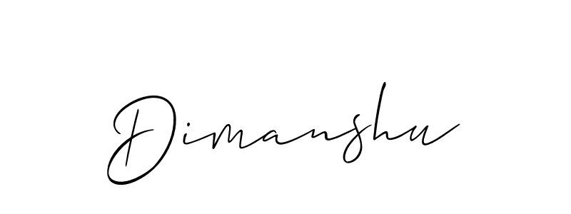 Create a beautiful signature design for name Dimanshu. With this signature (Allison_Script) fonts, you can make a handwritten signature for free. Dimanshu signature style 2 images and pictures png