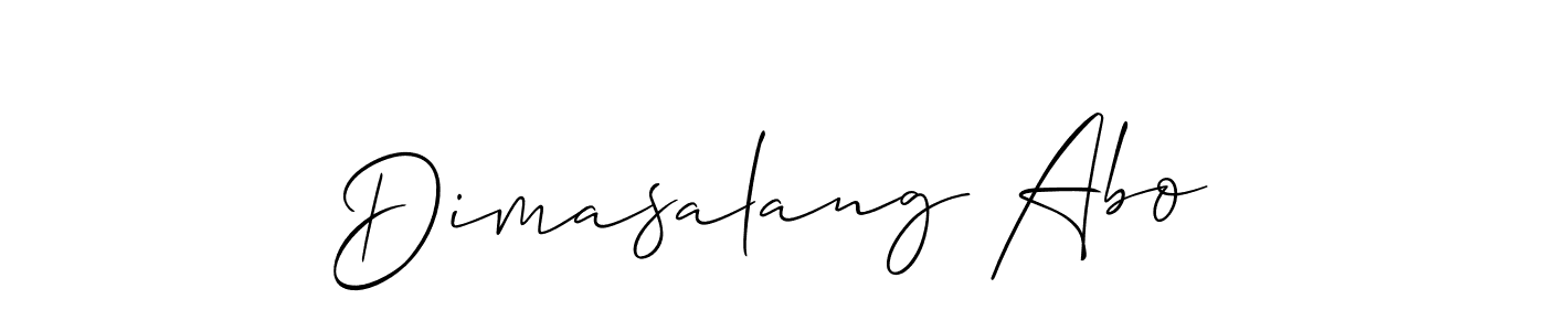 Also we have Dimasalang Abo name is the best signature style. Create professional handwritten signature collection using Allison_Script autograph style. Dimasalang Abo signature style 2 images and pictures png
