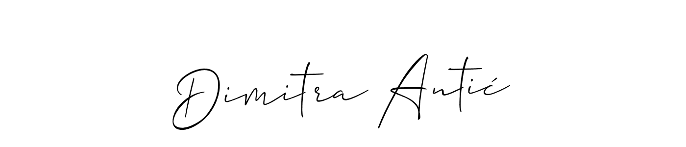 Make a short Dimitra Antić signature style. Manage your documents anywhere anytime using Allison_Script. Create and add eSignatures, submit forms, share and send files easily. Dimitra Antić signature style 2 images and pictures png