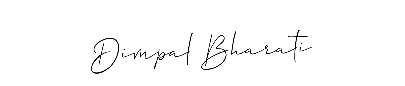 How to make Dimpal Bharati name signature. Use Allison_Script style for creating short signs online. This is the latest handwritten sign. Dimpal Bharati signature style 2 images and pictures png