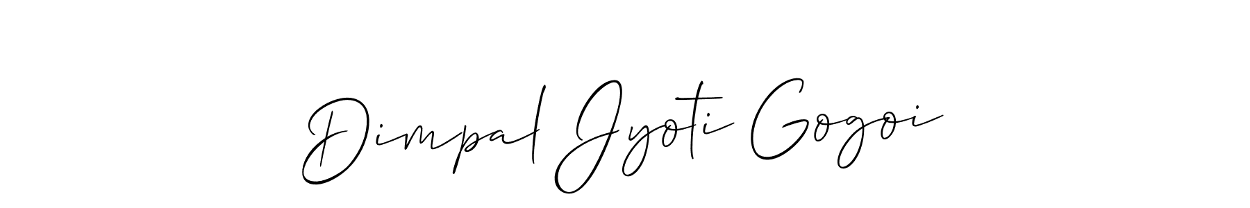 Make a beautiful signature design for name Dimpal Jyoti Gogoi. With this signature (Allison_Script) style, you can create a handwritten signature for free. Dimpal Jyoti Gogoi signature style 2 images and pictures png