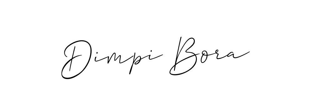 Allison_Script is a professional signature style that is perfect for those who want to add a touch of class to their signature. It is also a great choice for those who want to make their signature more unique. Get Dimpi Bora name to fancy signature for free. Dimpi Bora signature style 2 images and pictures png