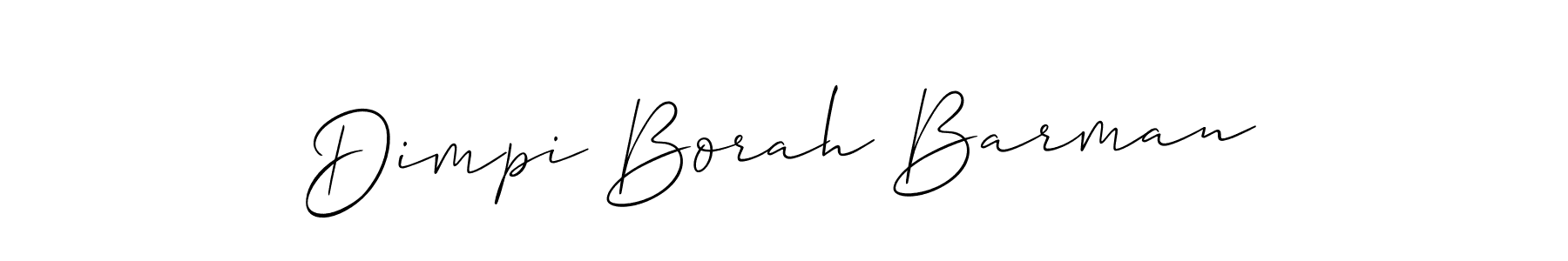 Make a beautiful signature design for name Dimpi Borah Barman. With this signature (Allison_Script) style, you can create a handwritten signature for free. Dimpi Borah Barman signature style 2 images and pictures png