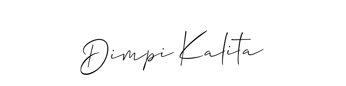 How to Draw Dimpi Kalita signature style? Allison_Script is a latest design signature styles for name Dimpi Kalita. Dimpi Kalita signature style 2 images and pictures png