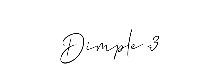 Use a signature maker to create a handwritten signature online. With this signature software, you can design (Allison_Script) your own signature for name Dimple <3. Dimple <3 signature style 2 images and pictures png