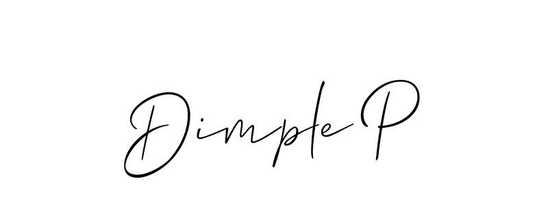 Make a beautiful signature design for name Dimple P. With this signature (Allison_Script) style, you can create a handwritten signature for free. Dimple P signature style 2 images and pictures png