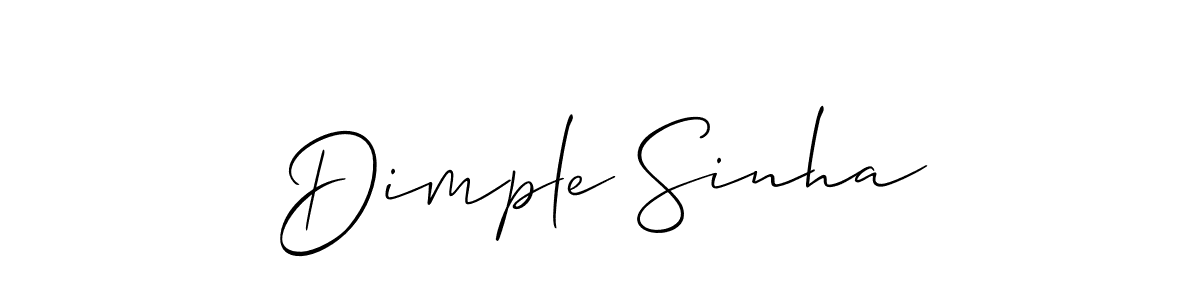 Make a beautiful signature design for name Dimple Sinha. With this signature (Allison_Script) style, you can create a handwritten signature for free. Dimple Sinha signature style 2 images and pictures png