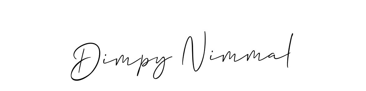 It looks lik you need a new signature style for name Dimpy Nimmal. Design unique handwritten (Allison_Script) signature with our free signature maker in just a few clicks. Dimpy Nimmal signature style 2 images and pictures png