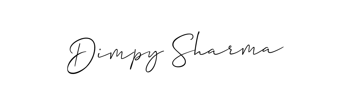 Make a beautiful signature design for name Dimpy Sharma. With this signature (Allison_Script) style, you can create a handwritten signature for free. Dimpy Sharma signature style 2 images and pictures png