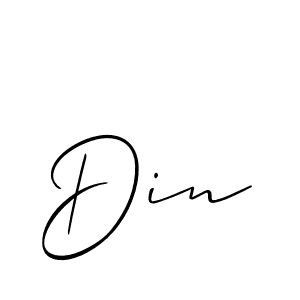 Make a beautiful signature design for name Din. With this signature (Allison_Script) style, you can create a handwritten signature for free. Din signature style 2 images and pictures png