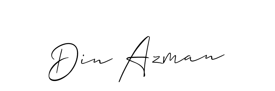 Make a beautiful signature design for name Din Azman. With this signature (Allison_Script) style, you can create a handwritten signature for free. Din Azman signature style 2 images and pictures png