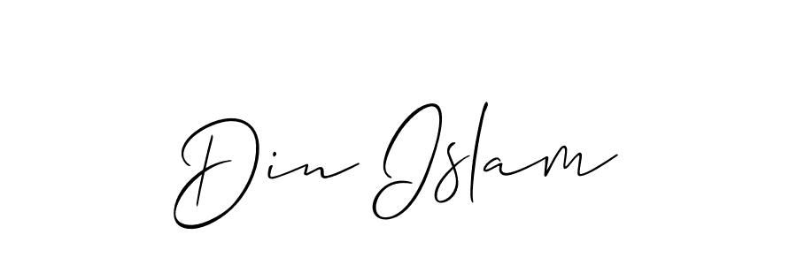 Create a beautiful signature design for name Din Islam. With this signature (Allison_Script) fonts, you can make a handwritten signature for free. Din Islam signature style 2 images and pictures png