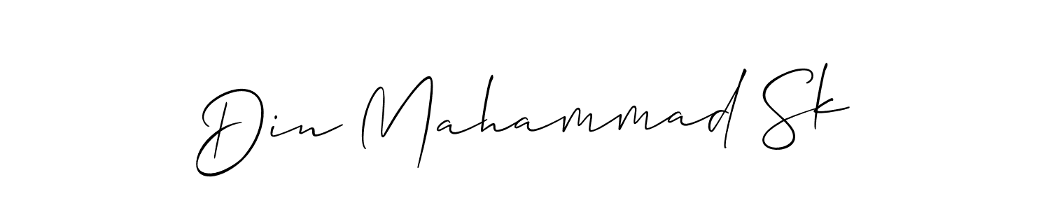 Din Mahammad Sk stylish signature style. Best Handwritten Sign (Allison_Script) for my name. Handwritten Signature Collection Ideas for my name Din Mahammad Sk. Din Mahammad Sk signature style 2 images and pictures png