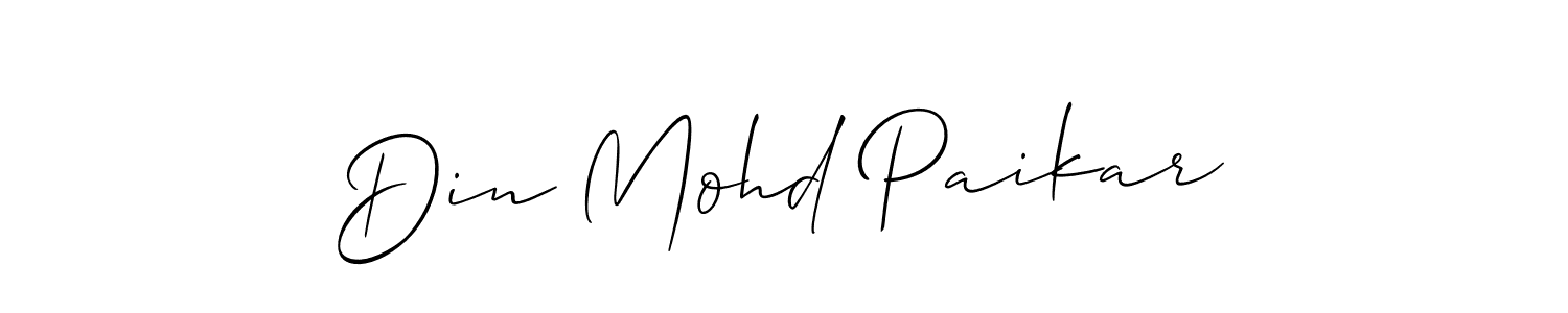 Also You can easily find your signature by using the search form. We will create Din Mohd Paikar name handwritten signature images for you free of cost using Allison_Script sign style. Din Mohd Paikar signature style 2 images and pictures png