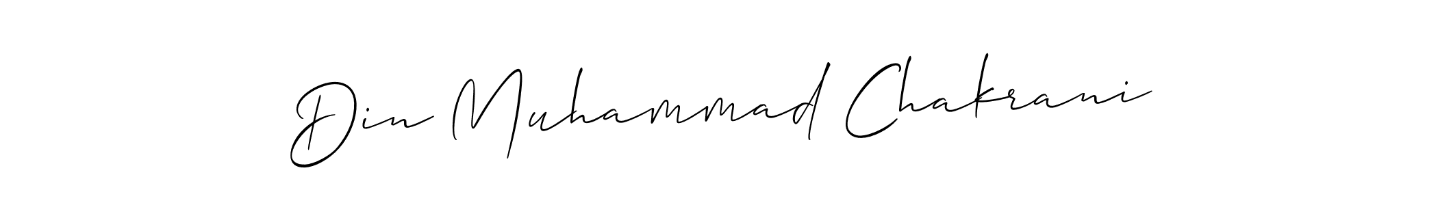 Design your own signature with our free online signature maker. With this signature software, you can create a handwritten (Allison_Script) signature for name Din Muhammad Chakrani. Din Muhammad Chakrani signature style 2 images and pictures png