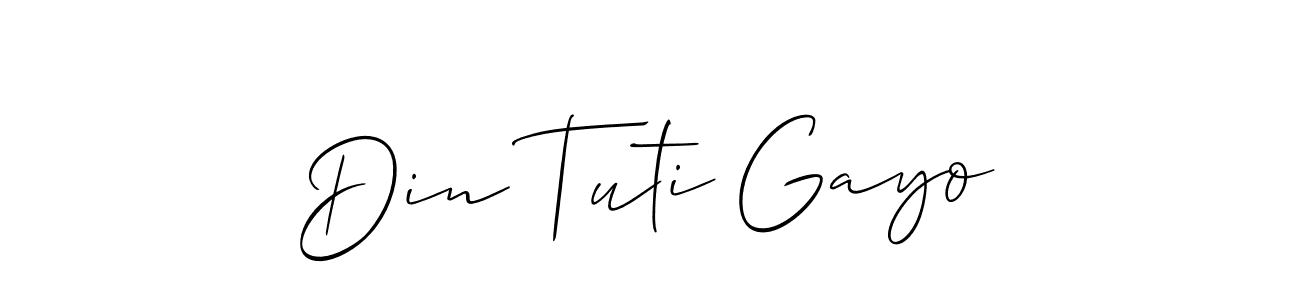 Also we have Din Tuti Gayo name is the best signature style. Create professional handwritten signature collection using Allison_Script autograph style. Din Tuti Gayo signature style 2 images and pictures png