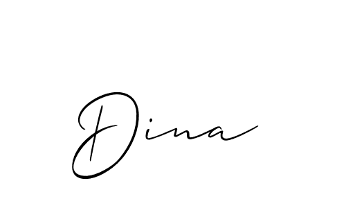 Create a beautiful signature design for name Dina . With this signature (Allison_Script) fonts, you can make a handwritten signature for free. Dina  signature style 2 images and pictures png