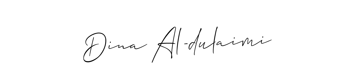 Design your own signature with our free online signature maker. With this signature software, you can create a handwritten (Allison_Script) signature for name Dina Al-dulaimi. Dina Al-dulaimi signature style 2 images and pictures png