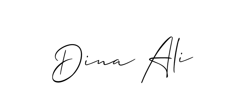 Make a beautiful signature design for name Dina Ali. With this signature (Allison_Script) style, you can create a handwritten signature for free. Dina Ali signature style 2 images and pictures png