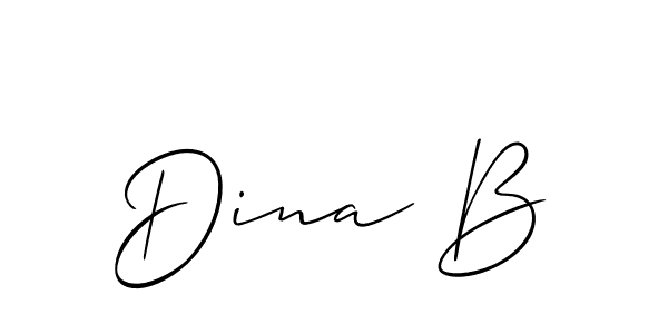 Dina B stylish signature style. Best Handwritten Sign (Allison_Script) for my name. Handwritten Signature Collection Ideas for my name Dina B. Dina B signature style 2 images and pictures png