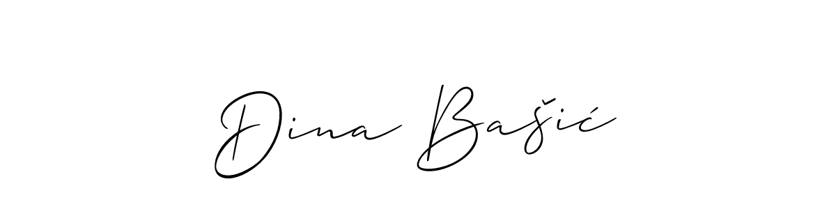 The best way (Allison_Script) to make a short signature is to pick only two or three words in your name. The name Dina Bašić include a total of six letters. For converting this name. Dina Bašić signature style 2 images and pictures png