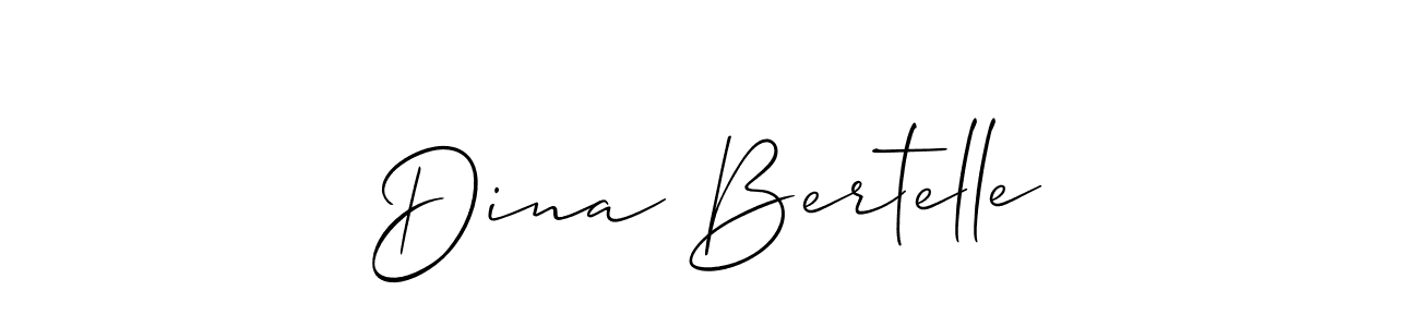 Similarly Allison_Script is the best handwritten signature design. Signature creator online .You can use it as an online autograph creator for name Dina Bertelle. Dina Bertelle signature style 2 images and pictures png