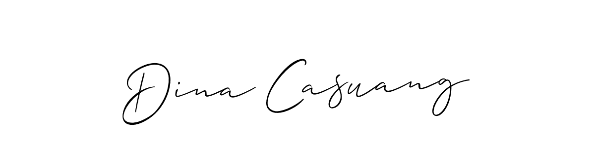 if you are searching for the best signature style for your name Dina Casuang. so please give up your signature search. here we have designed multiple signature styles  using Allison_Script. Dina Casuang signature style 2 images and pictures png