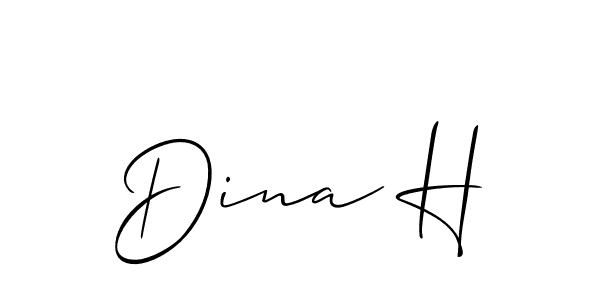 Design your own signature with our free online signature maker. With this signature software, you can create a handwritten (Allison_Script) signature for name Dina H. Dina H signature style 2 images and pictures png
