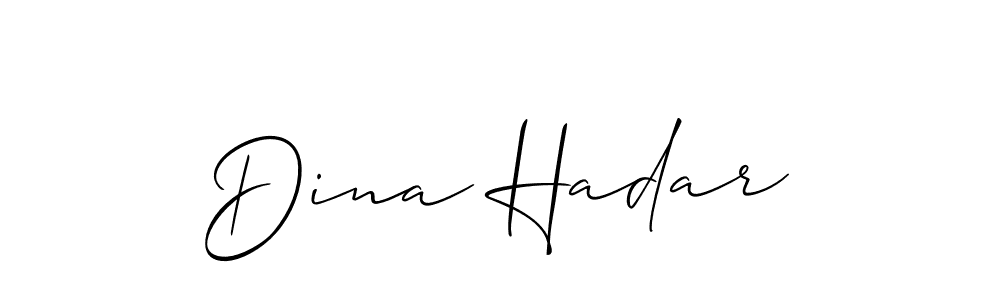 How to make Dina Hadar name signature. Use Allison_Script style for creating short signs online. This is the latest handwritten sign. Dina Hadar signature style 2 images and pictures png