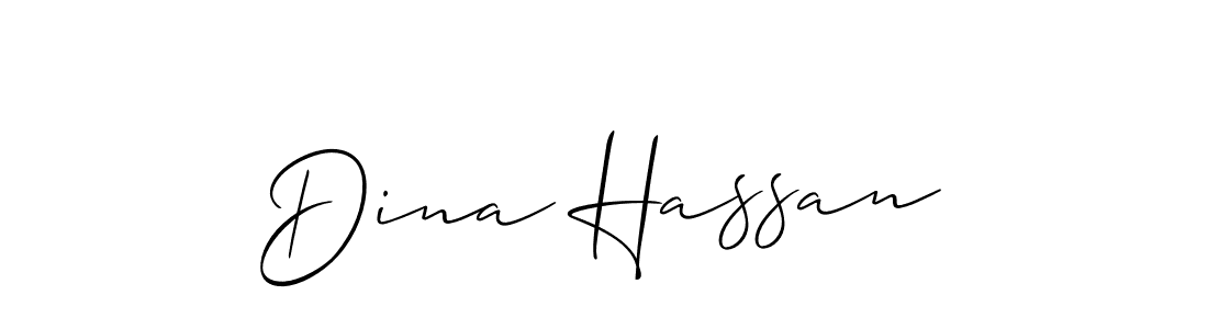 Make a beautiful signature design for name Dina Hassan. With this signature (Allison_Script) style, you can create a handwritten signature for free. Dina Hassan signature style 2 images and pictures png