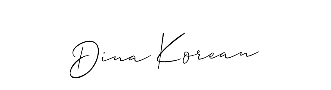 How to make Dina Korean signature? Allison_Script is a professional autograph style. Create handwritten signature for Dina Korean name. Dina Korean signature style 2 images and pictures png