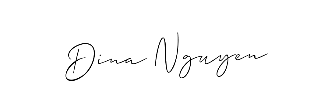 Use a signature maker to create a handwritten signature online. With this signature software, you can design (Allison_Script) your own signature for name Dina Nguyen. Dina Nguyen signature style 2 images and pictures png